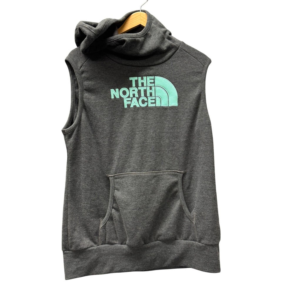 The North Face Hoodie Womens Large Gray Pullover Sleeveless Avalon Half Dome